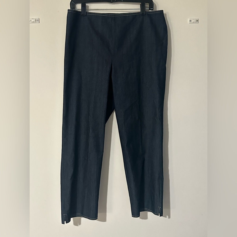 St. John Denim Trousers Side Zipper Size 14
